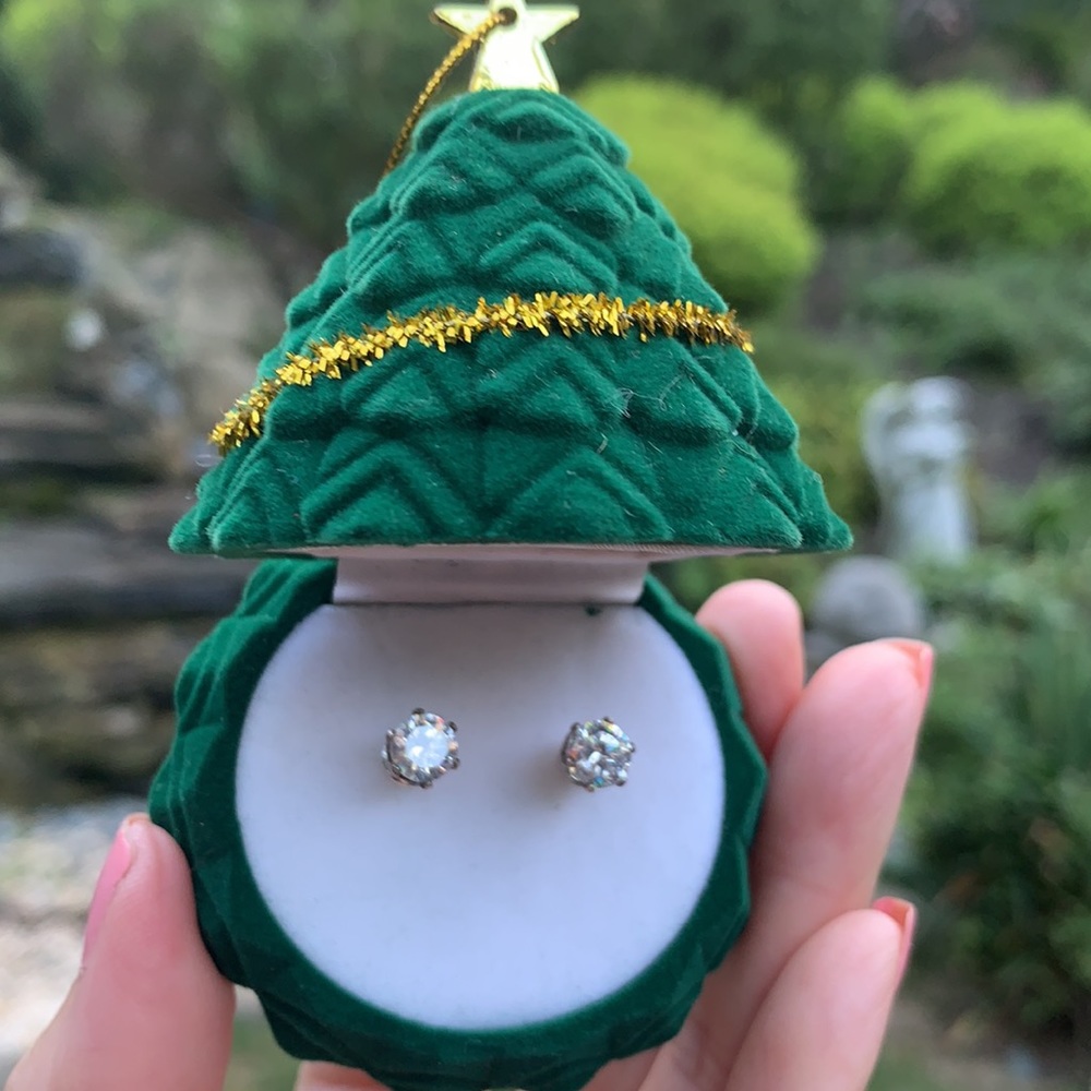 New Clear CZ Stud Earrings packaged beautifully